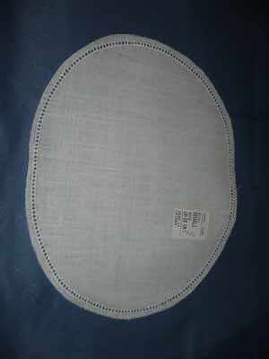Linen with crochet border 18/23 cm